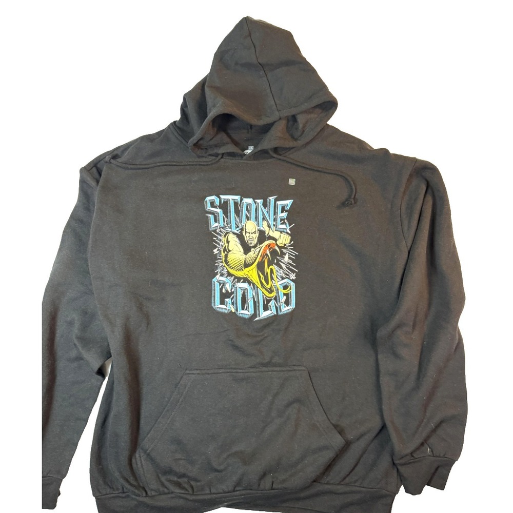 WWE‎ Stone Cold Mens Hoodie 3XL Black Wrestling Graphic Streetwear